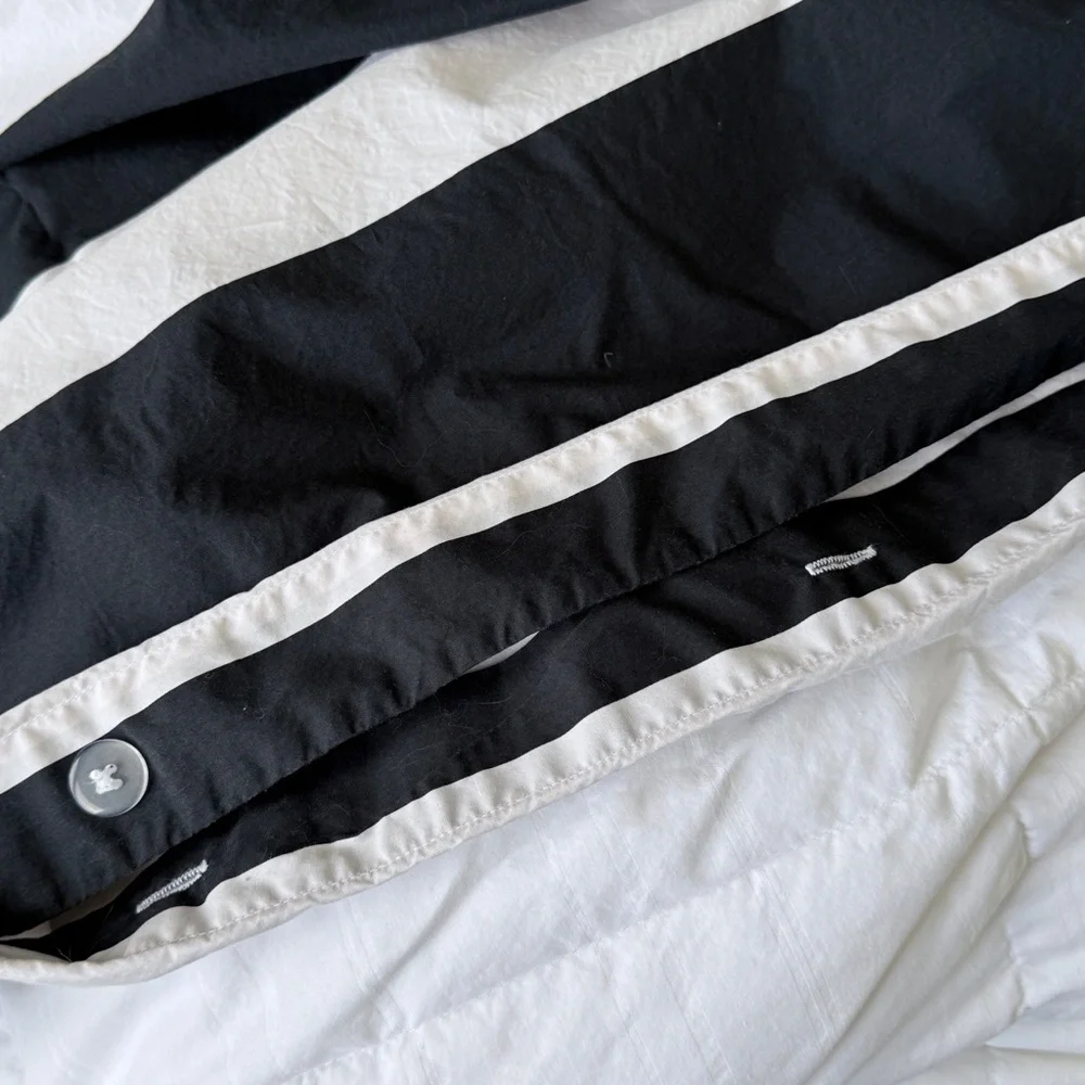 Pottery Barn Teen Circus Stripe Duvet Twin Size Black White