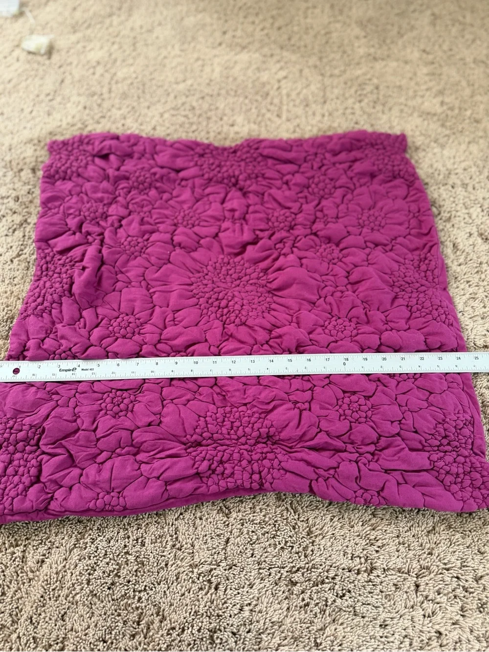 Anthropologie dahlia quilted cotton euro sham fuscia magenta euro sham cover