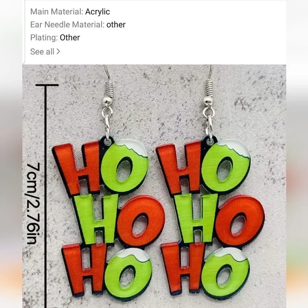 N/A measurements earrings acrylic