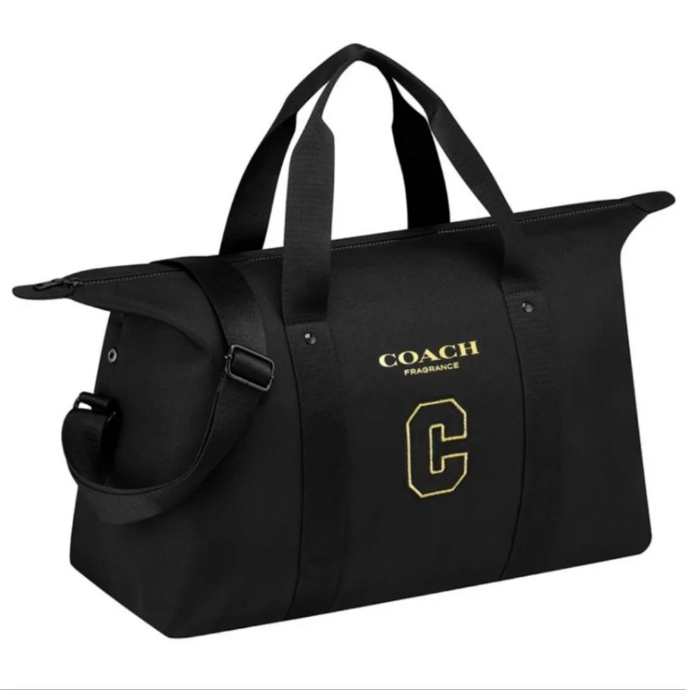 Men's Coach Fragrances Black Duffle Gym Bag Carry On Nwt