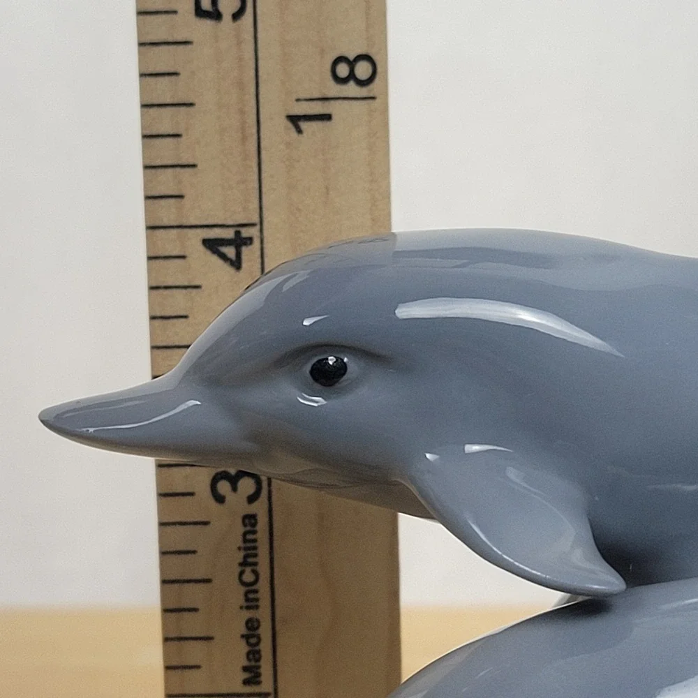 VTG Otagiri Japan Porcelain Double Dolphin Figurine 4