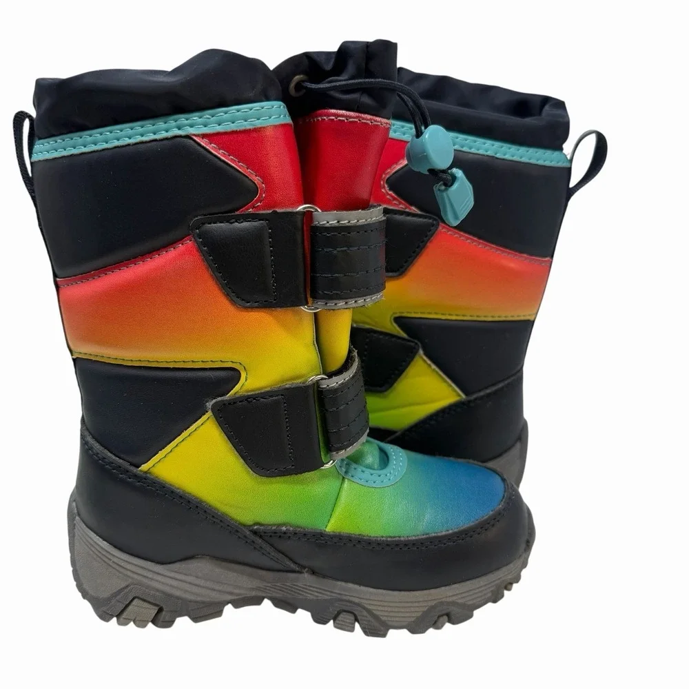 NEW! Lands End Boys Waterproof Snow Boots‎ Size 9M Kids, Multi-Color