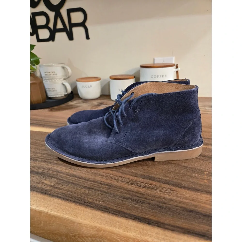 Nunn Bush Mens Dark Blue Suede Chukka Boots Size 9.5 M