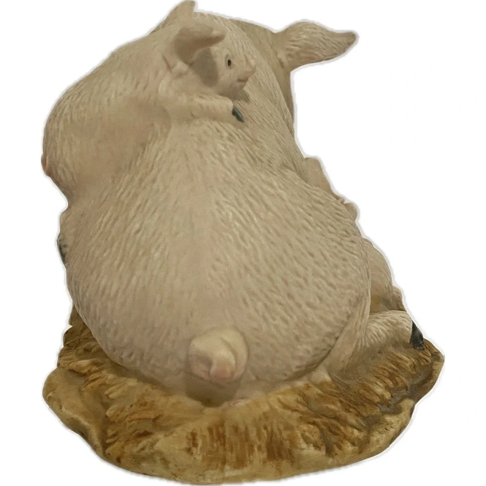 Homco Porcelain Pig & Piglets Figurine Mother & Babies Farmhouse Decor‎