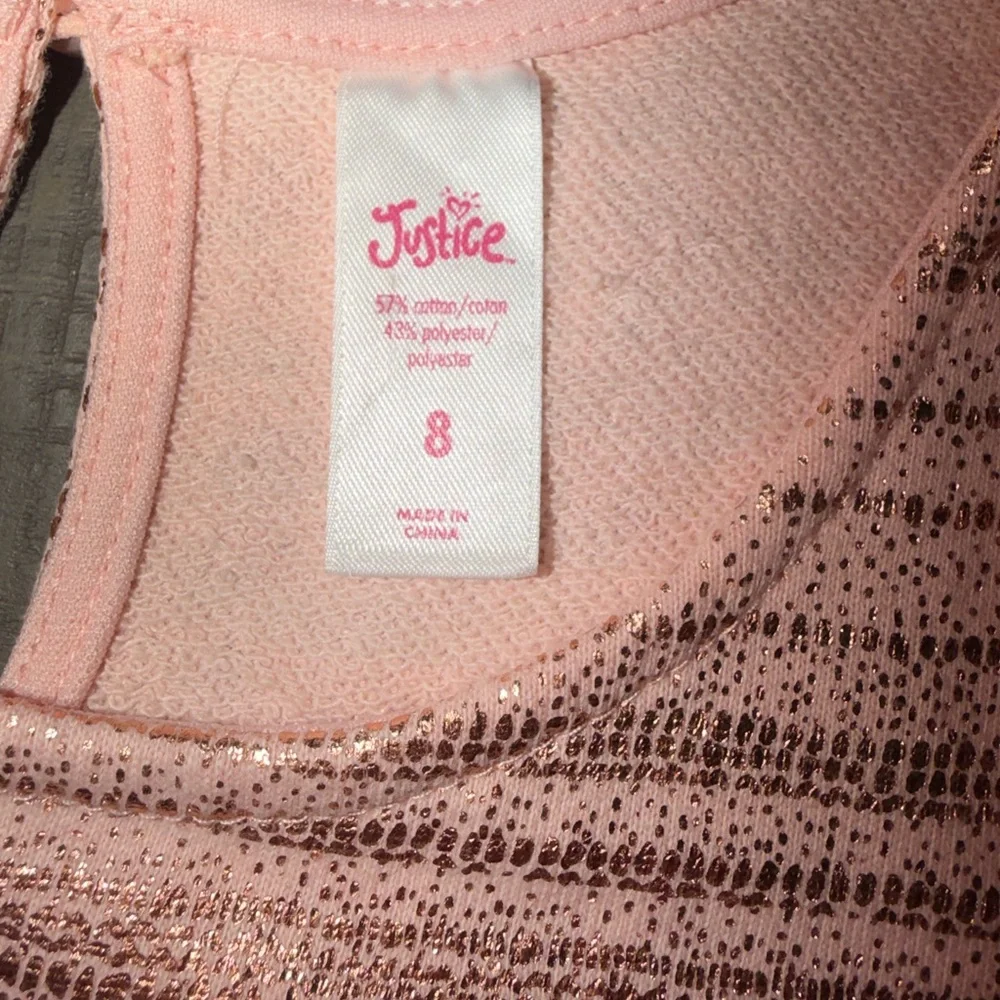 Girls size 8‎ Justice Shimmering Pink Striped Dress, fantasy, princess, dress up