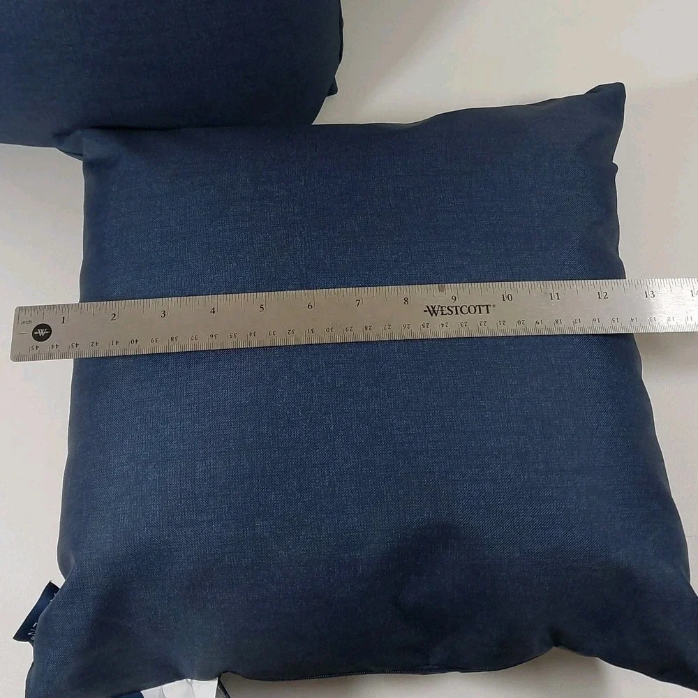 2 Pack Arden Outdoor Toss Pillow 16 x 16 Rain-Proof, Fade Resistant Navy Blue