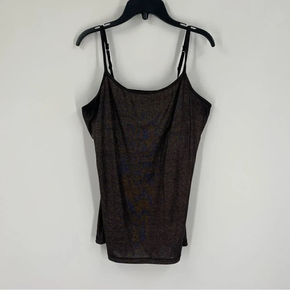 Express Women’s Metallic Thread God Black Tank Top size L