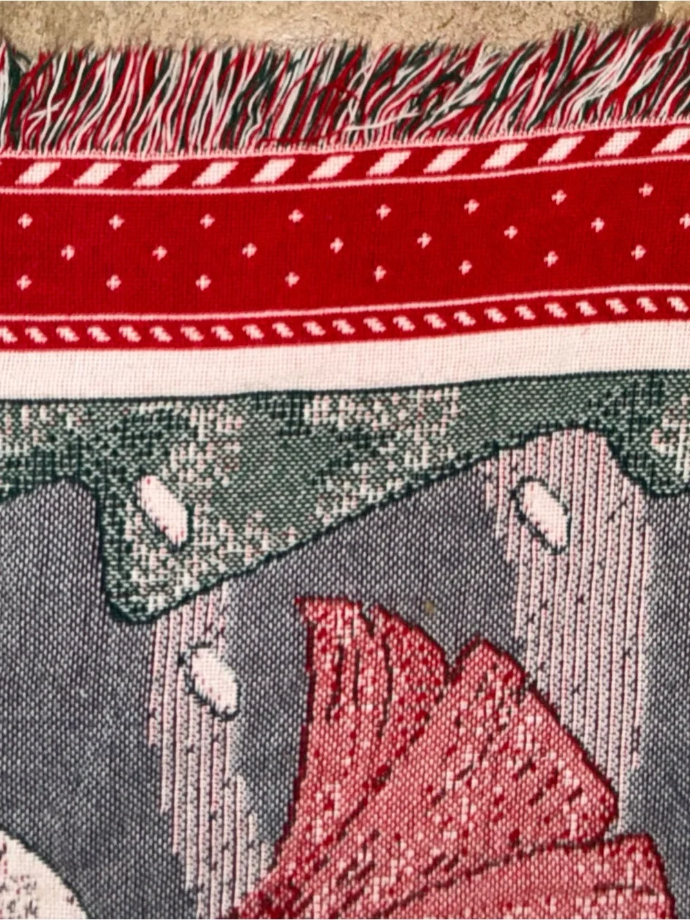 Vtg American Greetings Snowman Tapestry Throw Blanket 50