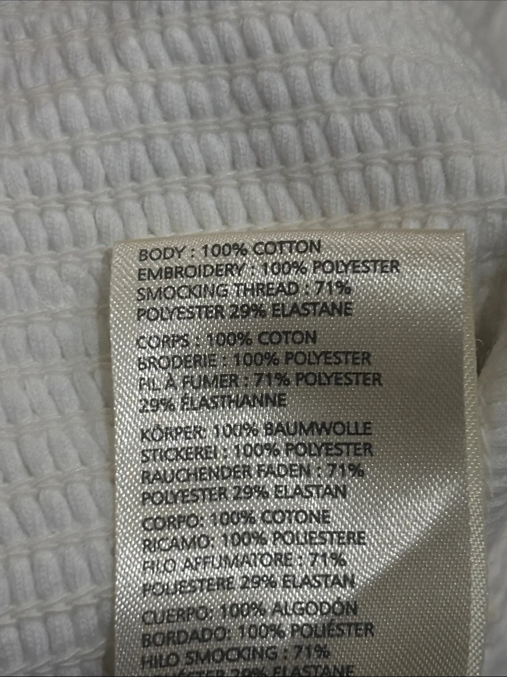 Anthropologie smocked embroidered