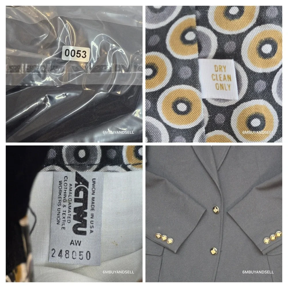 Vintage The Knack Wool Blazer Mens Black Gold Crest Buttons Union Made USA 42R