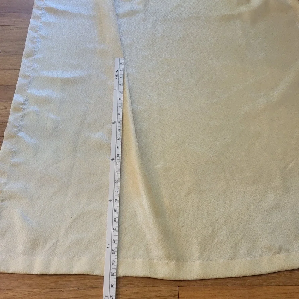 VTG 70s Window Curtain Panels Drapes Set of 2‎ Yellow Pinch Pleat Beige 23