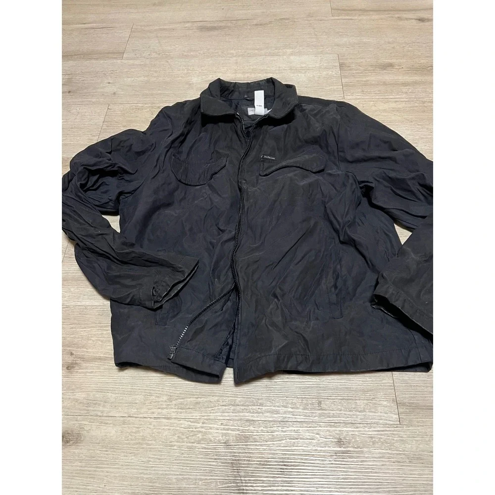 Calvin Klein Mens Work Style Jacket Bomber Black Size XL Full Zip‎