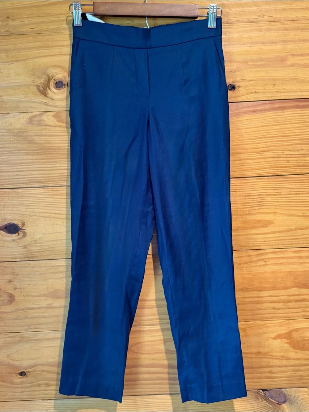 Aritzia Babaton Conan Pant Linen Blend Classic Navy Blue 0 Workwear Business