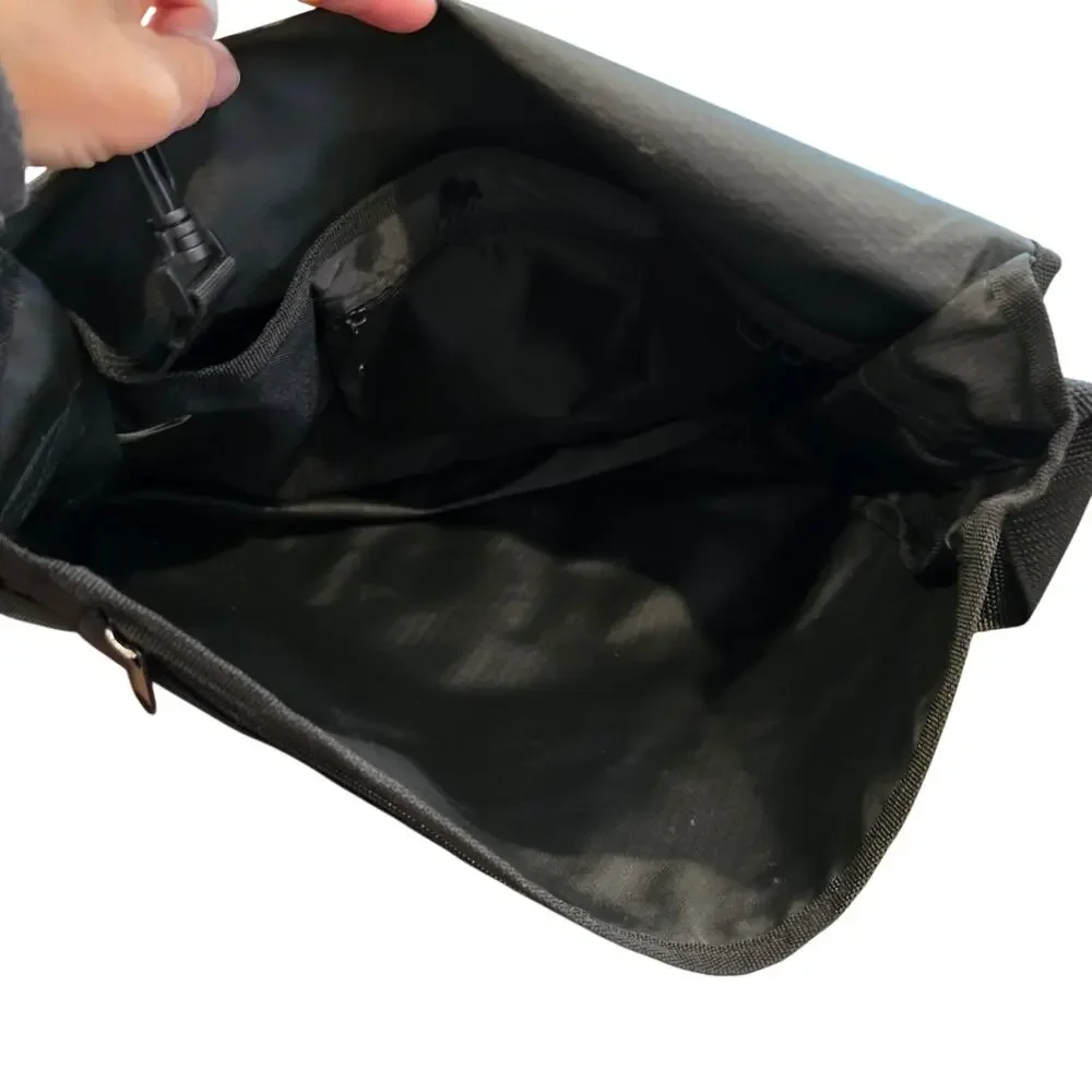 Canvas Messenger Laptop Shoulder Bag by Giant Eagle Black NWT 14x12x4
