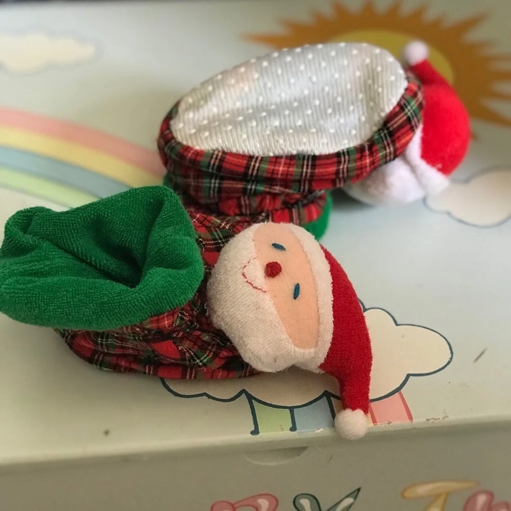 Rare Vintage 1970’s Baby Santa Slippers