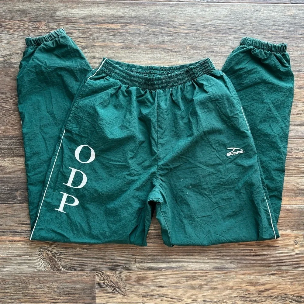 Vtg Score Soccer Windbreaker Nylon L Pants Green ODP Olympic Development Program