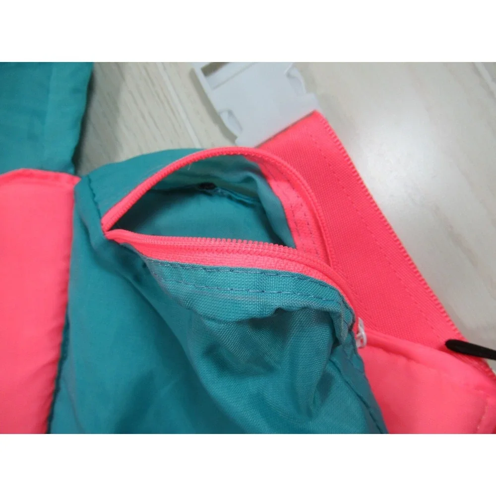Sport Graphics Fanny Pack Fluorescent Pink-Peach & Teal Blue bum bag vintage