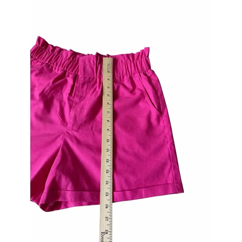 O.P.T Shorts NEW Paperbag Linen Blend Hot Pink Large