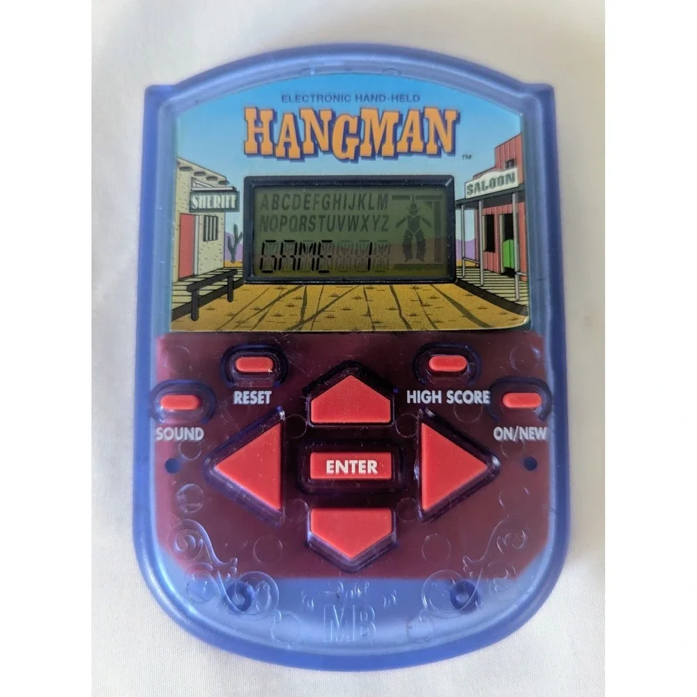 HANGMAN HANDHELD ELECTRONIC GAME MILTON BRADLEY VGC 1995 WORKS + BATTERY