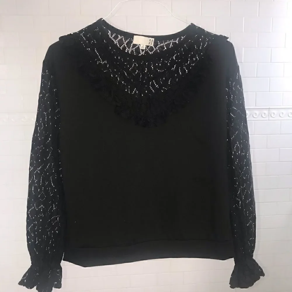 Anthropologie RO & DE lace black blouse