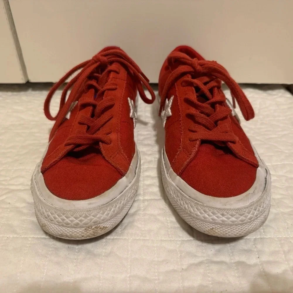 Converse One Star Pro Red Canvas Athletic Low Top Sneakers Big Kid Sz 5.5