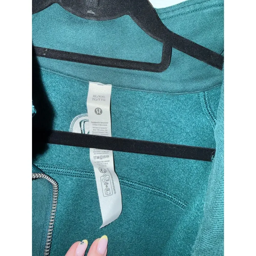 Lululemon green quarter zip sweater size xl/xxl