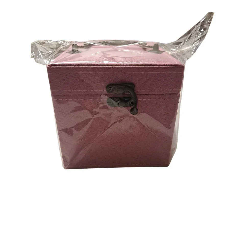 Jewelry box,‎ 3 trays with mirror, pink