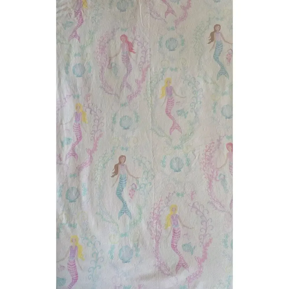 Pottery Barn Kids Queen Bailey Mermaid Flat Cotton Sheet