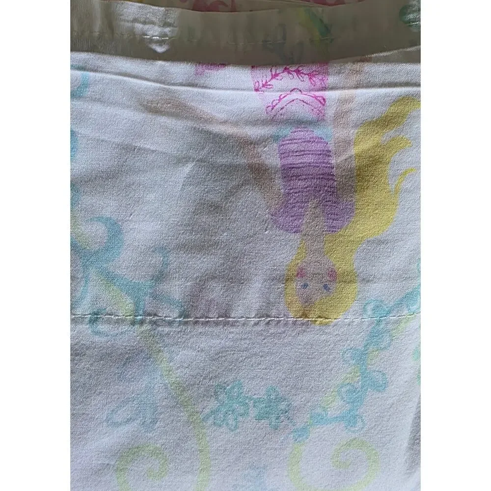 Pottery Barn Kids Queen Bailey Mermaid Flat Cotton Sheet