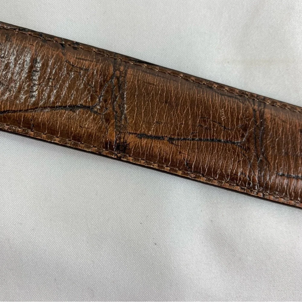 Brighton Vintage Onyx Crocodile Embossed Leather Belt #19408