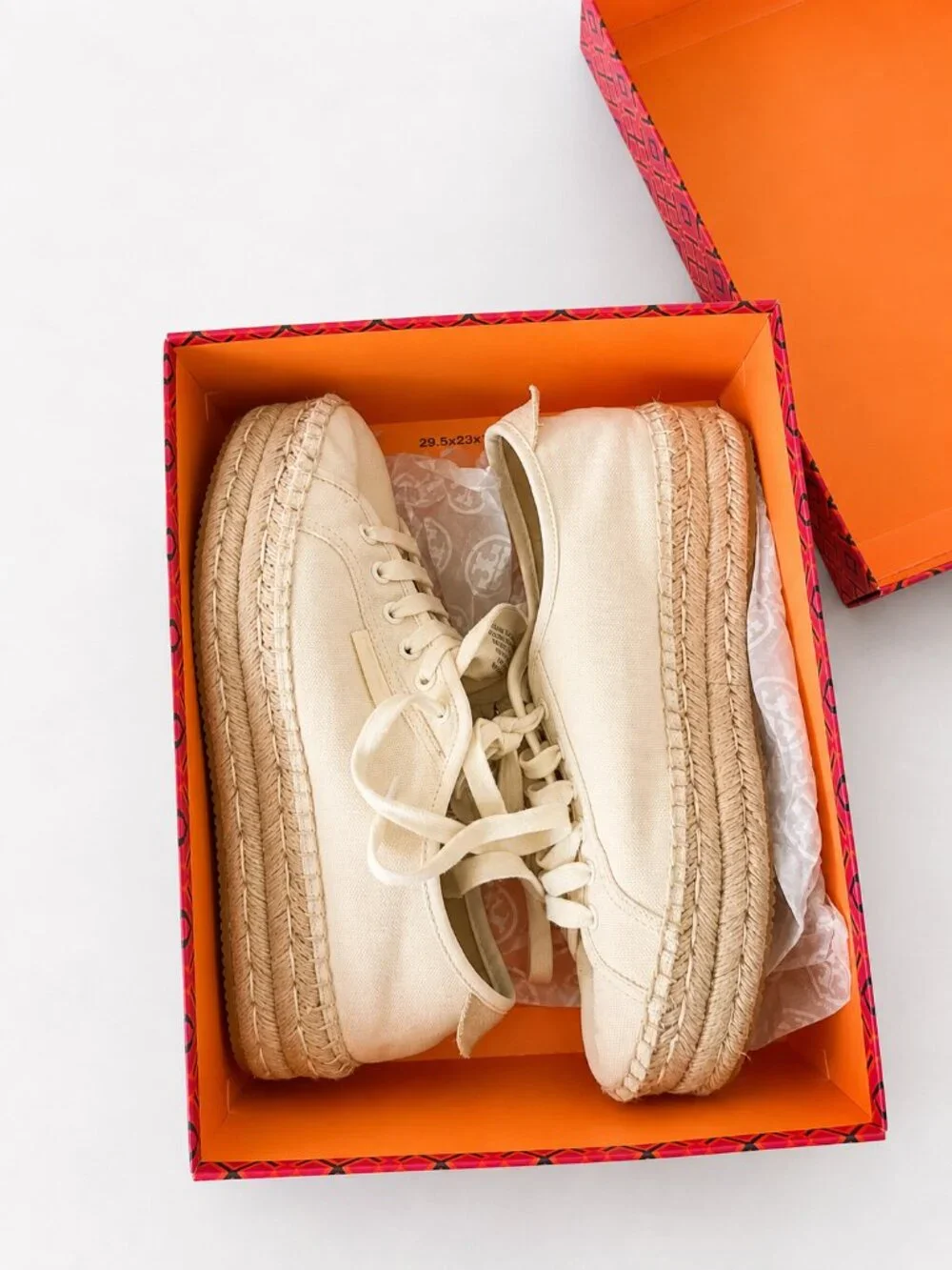 Tory Burch Seaside Oxford Espadrille Canvas Platform Sneakers 9.5