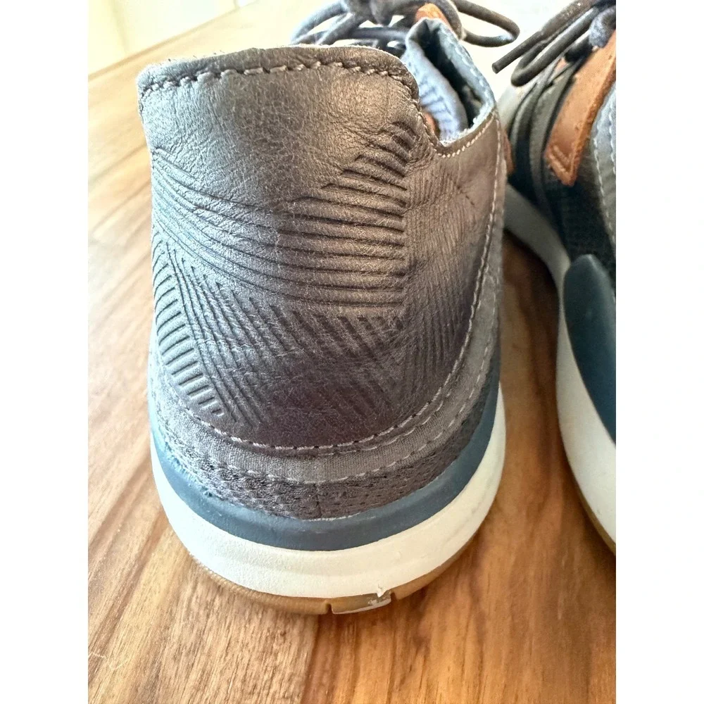 OluKai Mio Li Mens 12 Charcoal Burnt Terracotta Mesh Leather Sneakers 10440-PVVV