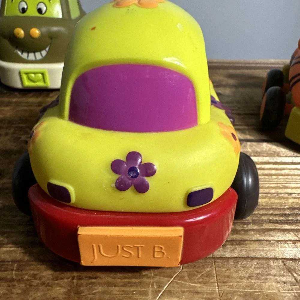 Just B You Baby Toy Cars Pull Back Action Clicking Wheels Set of 3