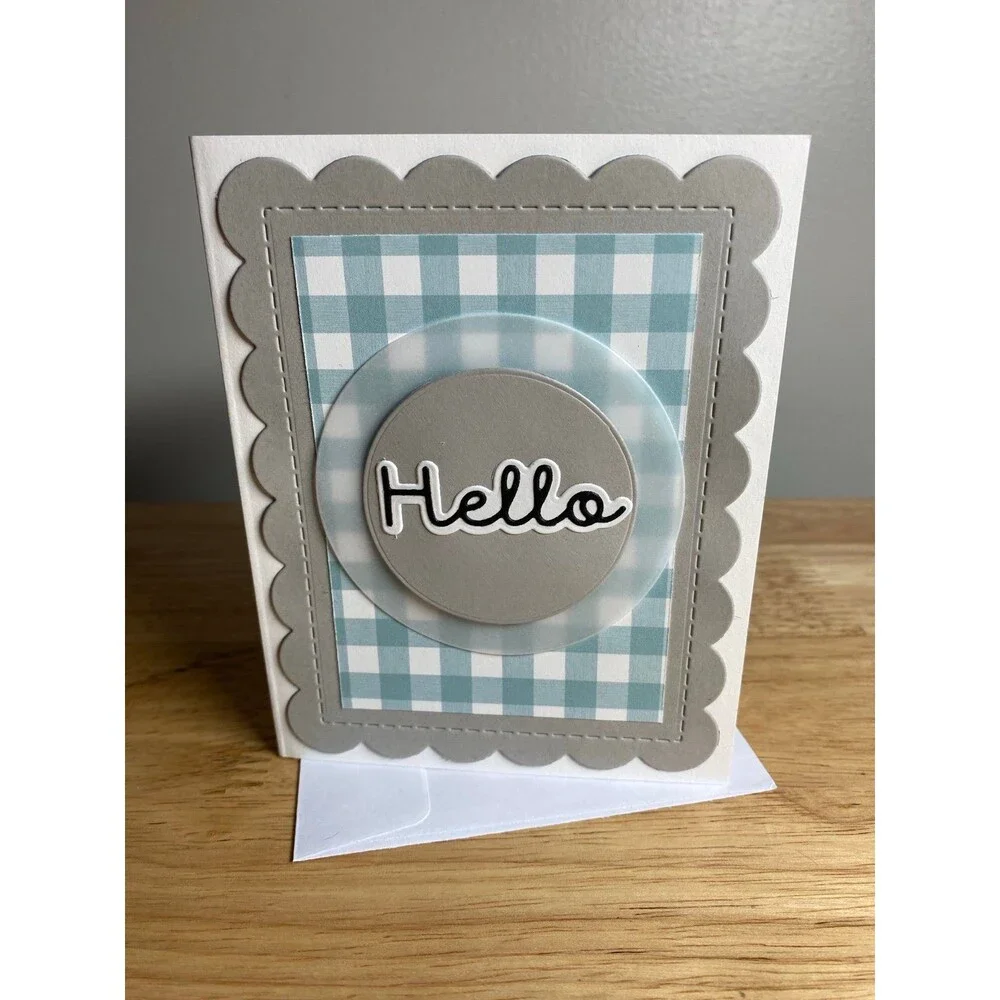 Handmade Hello Greeting Card Blank Inside A2 – Any Occasion Card