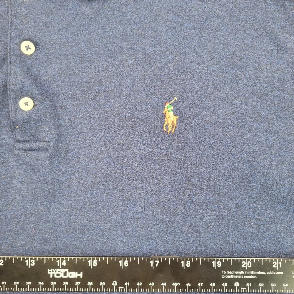Polo Ralph Lauren Mens XL Blue Heather Short Sleeve Classic Fit Polo Shirt