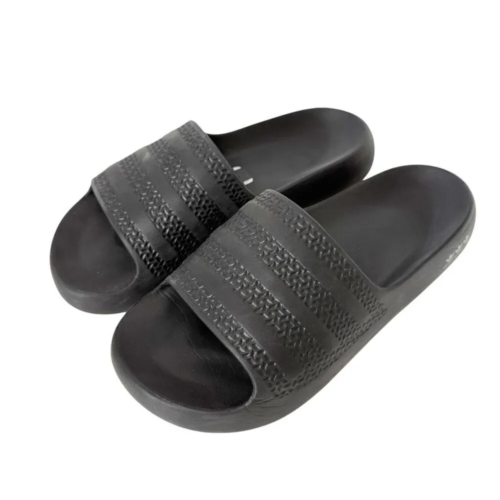 Adidas Men Adilette Ayoon Black Lightweight Eva Foam Comfort Slide Sandal Size 9