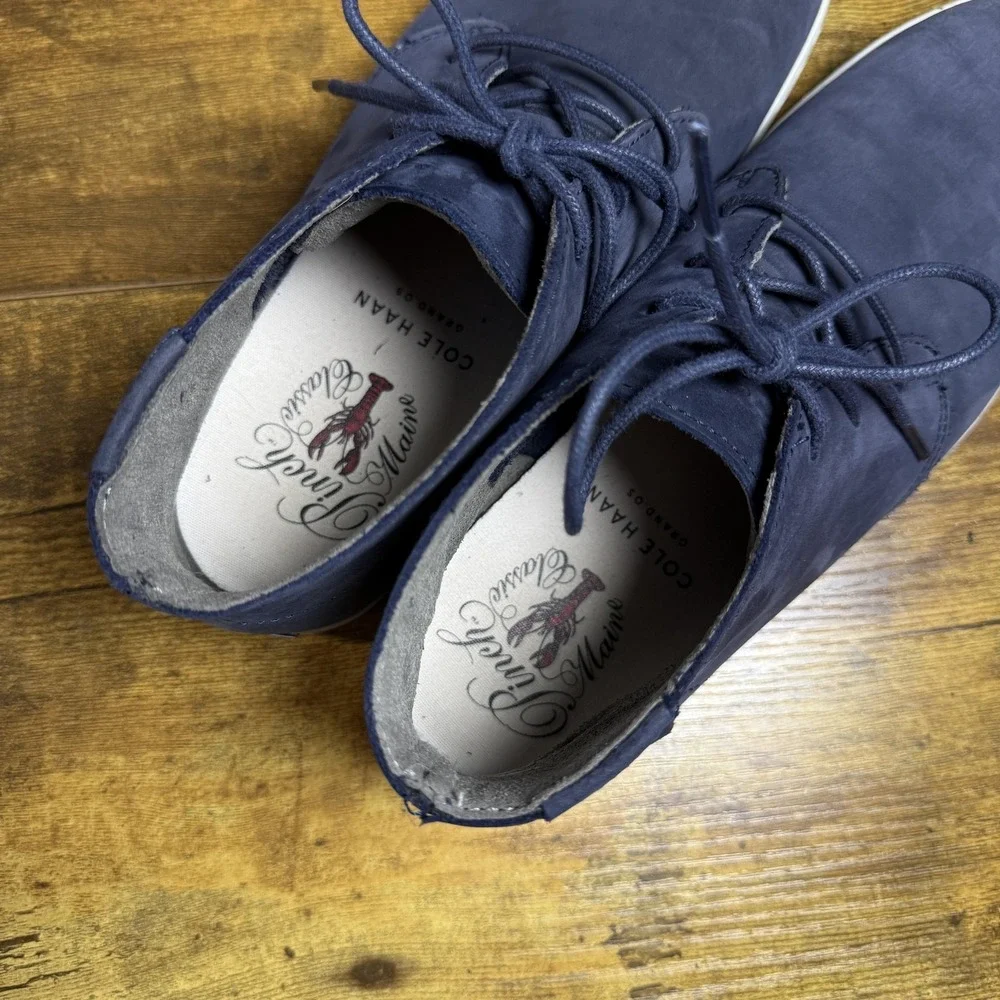 Cole Haan Pinch Maine C21071 Blue Leather Chukka Boots Mens 8.5M