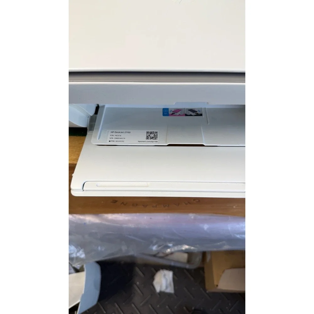 HP DeskJet 2700 All-in-One Wireless Color Inkjet Printer White Grey 7HC67A