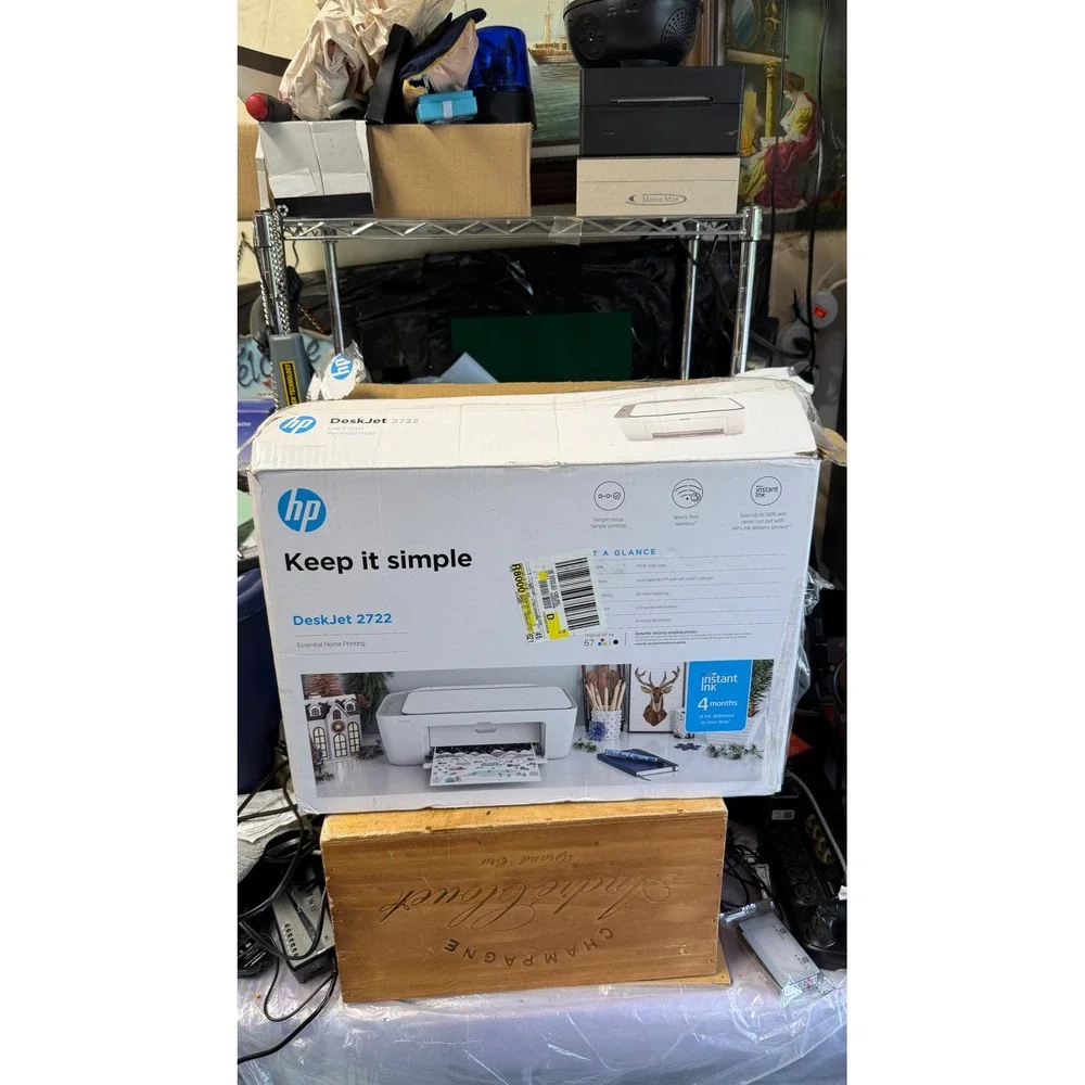 HP DeskJet 2700 All-in-One Wireless Color Inkjet Printer White Grey 7HC67A
