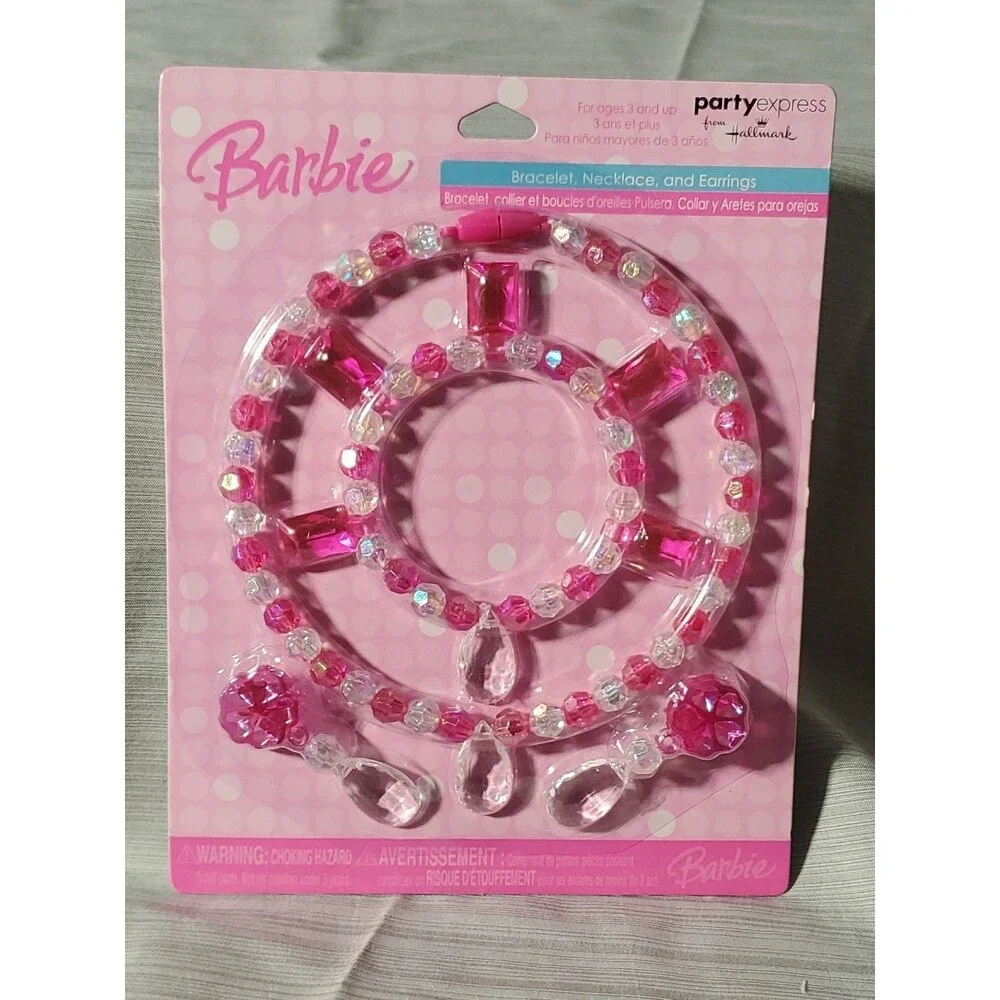 Vntg. 90's/Y2K Barbie Party‎ Favor/Necklace/Bracelet/Ear/NOS/Deadstock/Hallmark