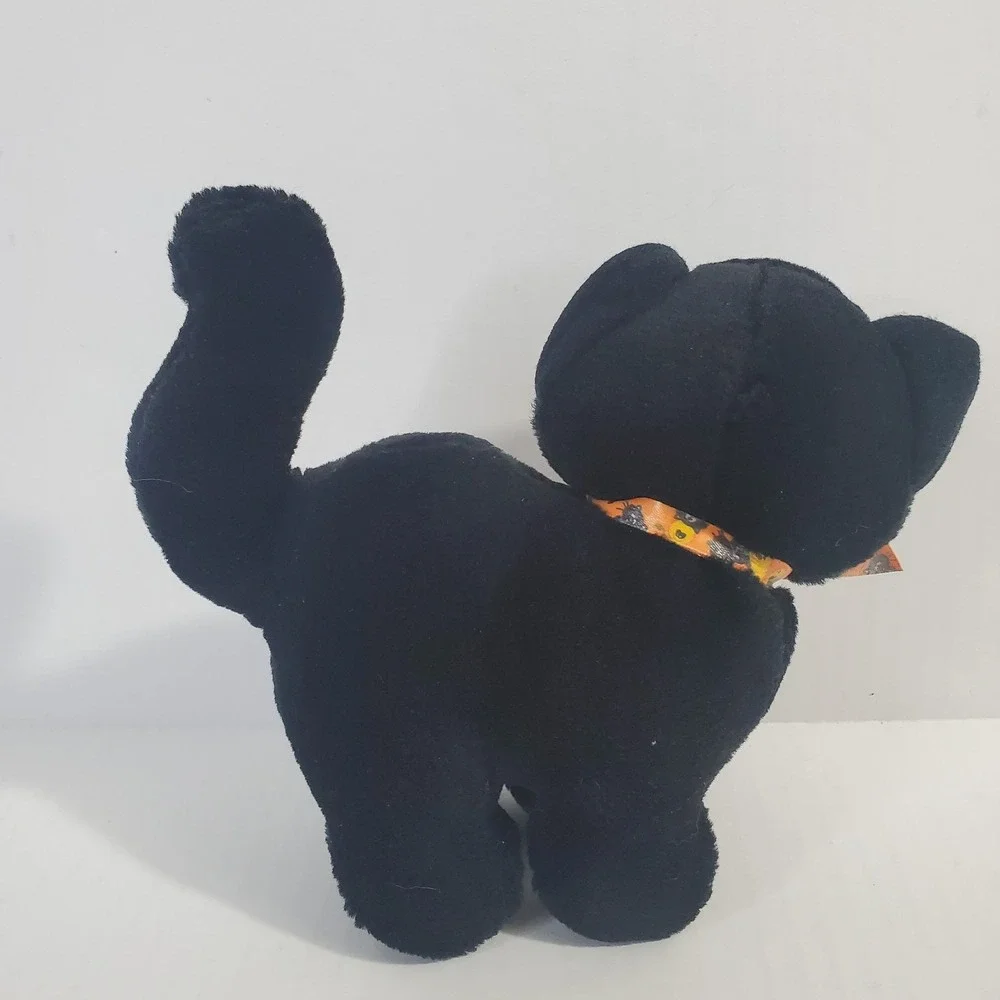 Vintage Arched Back Black Cat Halloween Plush 7