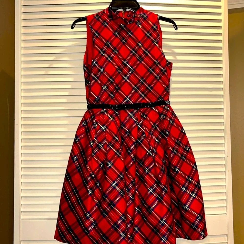 American Girl holiday tartan plaid girls‎ dress 16 like new