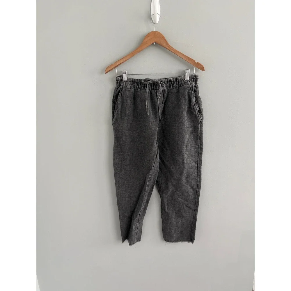 Zara Linen Drawstring Pull‎ On Pants Size Small