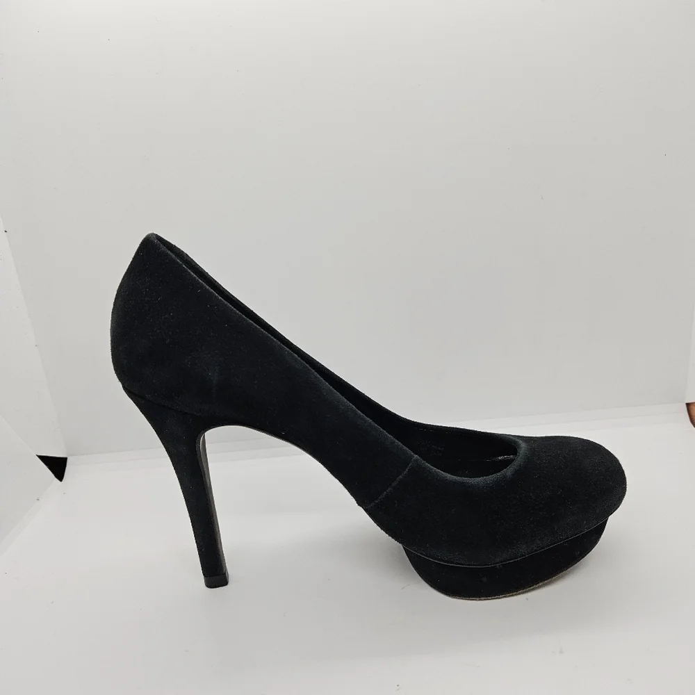 Tory Burch black suede Camille platform stiletto heels size 6