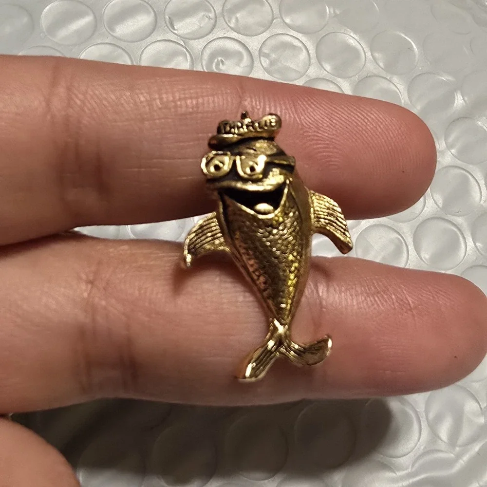 VTG 1969‎ Charlie The Starkist Tuna SINGLE CUFFLINK ONLY Signed SKF Gold Tone
