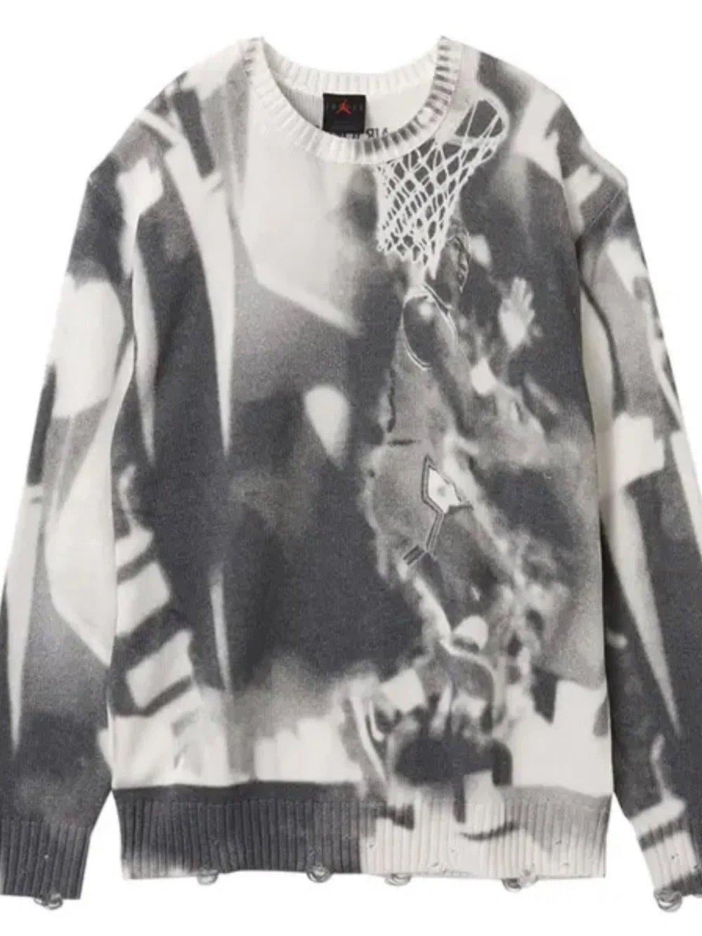 Air Jordan Black & Gray Basketball Graphic Crewneck Sweater! NWT! 2xL
