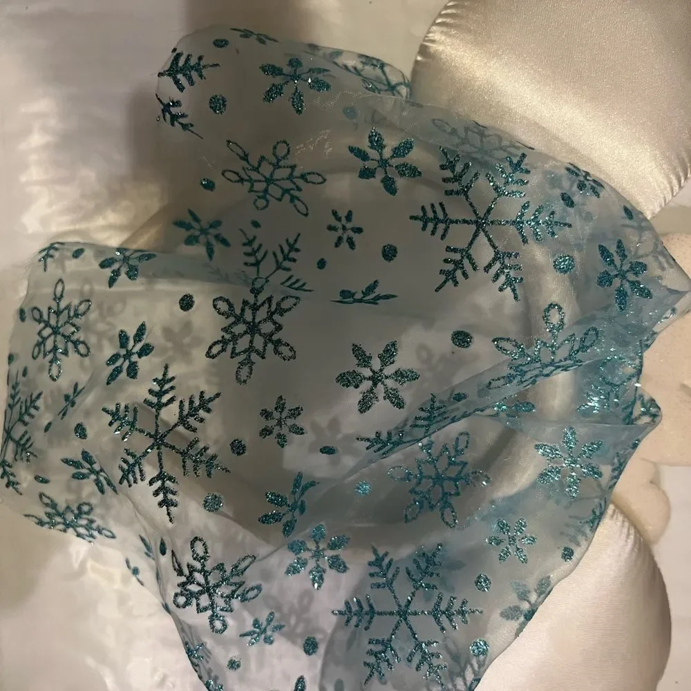 Disney Parks Blue White Sparkle Elsa Minnie Mouse Ears Headband