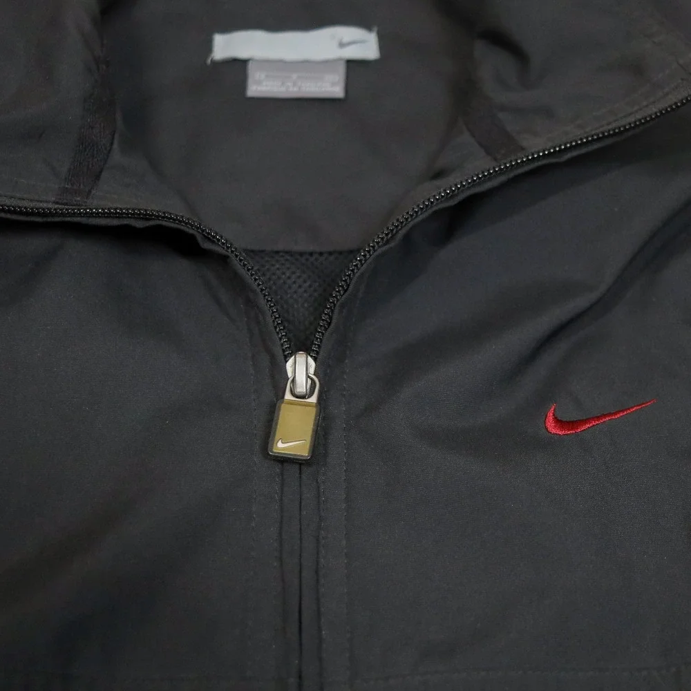 Vintage Nike 72 Track Jacket Mens Small‎ Black Full Zip Windbreaker Warm Up Y2K