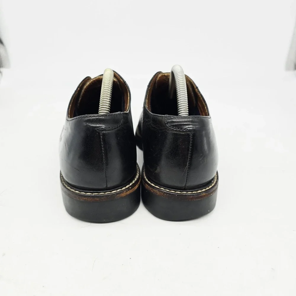 Vintage Polo Ralph Lauren Shoes Men's 9 D Oxford Black Leather Plain Toe Derby