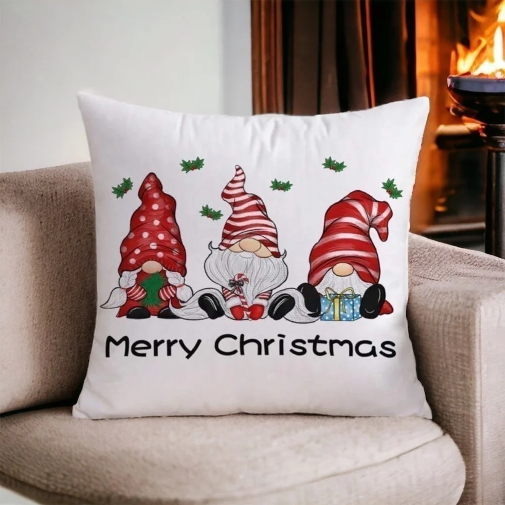 HOLIDAY CHRISTMAS GNOME THROW PILLOW COVER